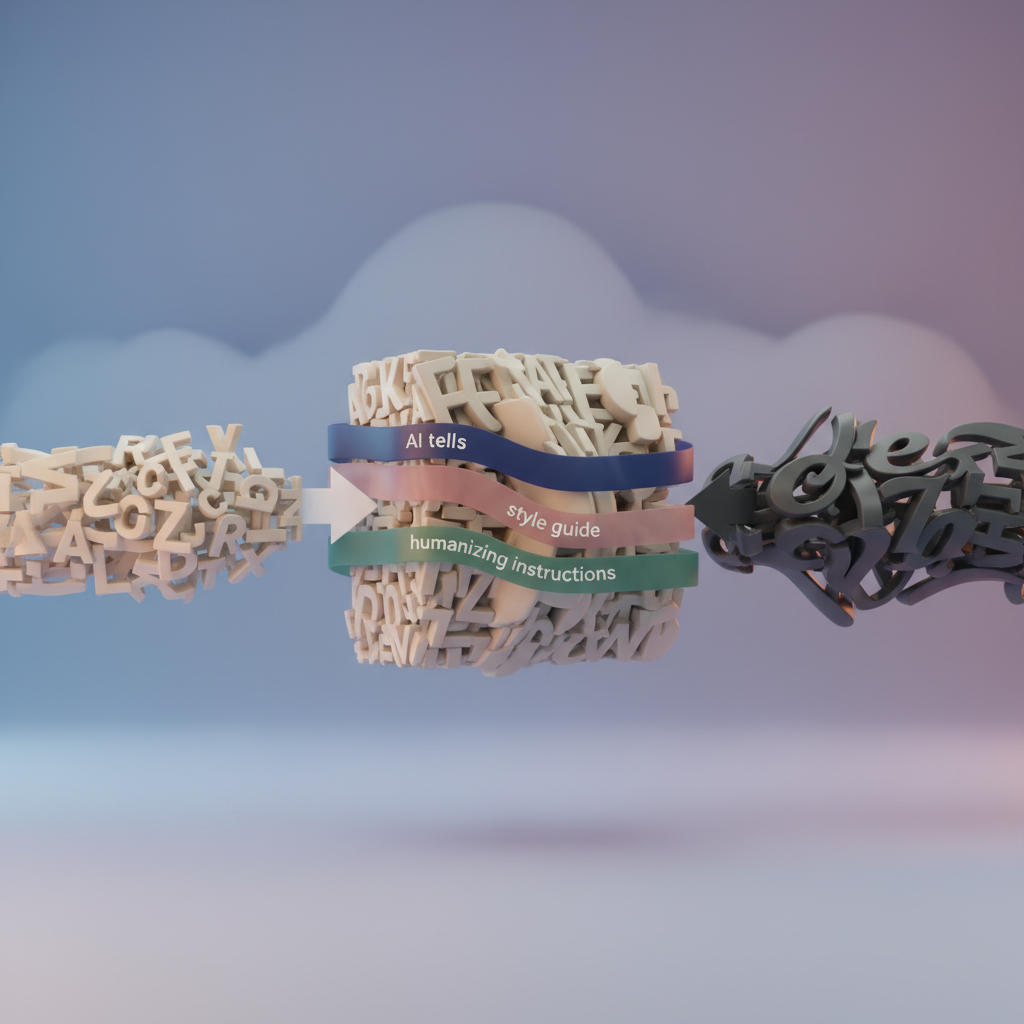 Letters reshaped from machine-like text into a more human voice